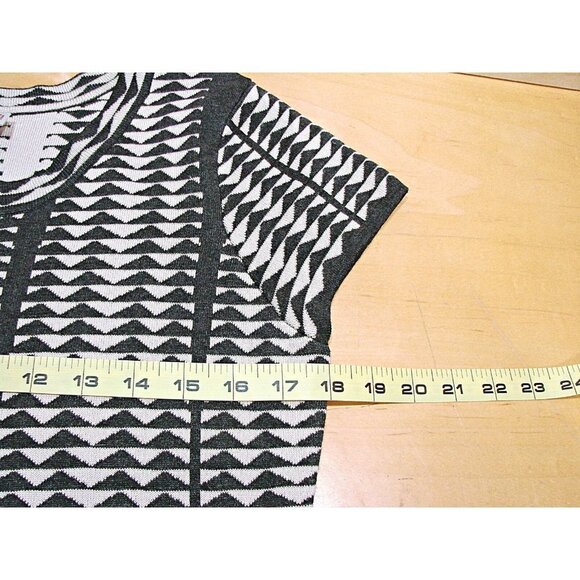 Just... Taylor Fit and Flare Dress Womens Large Tan Gray Geomatics Print Career - Picture 6 of 10